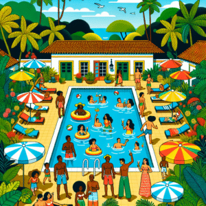 Piscina de fibra instalada no jardim, representando opções modernas da linha Fibratlantis para 2025.