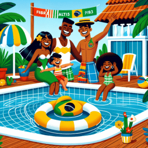 Piscina de fibra Fibratlantis Belíssima IX em um jardim moderno, destacando sua estética e funcionalidade em 2025.