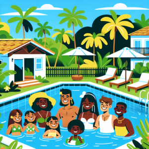 Piscina 6x3 da linha Fibratlantis em ambiente de lazer, destacando design e qualidade para 2026.