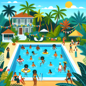 Piscina de chão de fibra da Fibratlantis modelo Belíssima IX, destacando beleza e tecnologia para transformação de quintais.