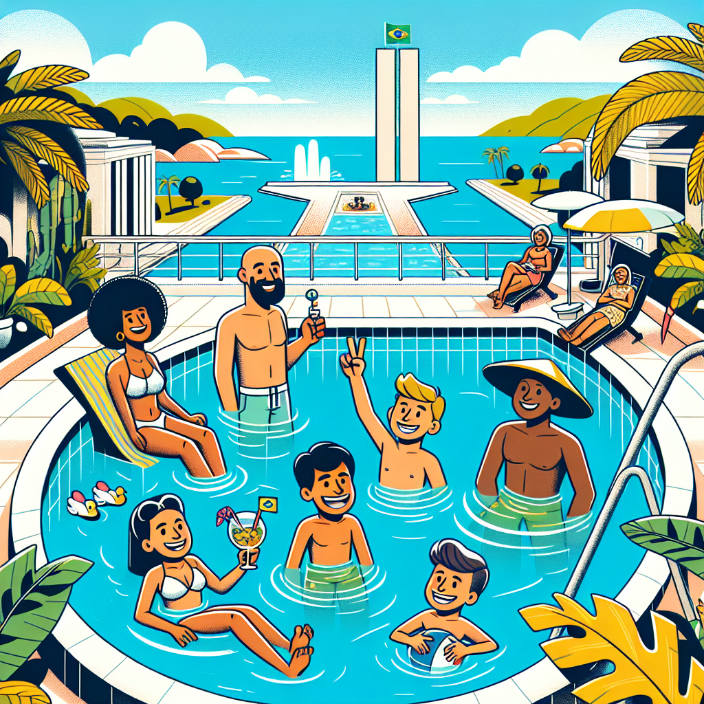 Piscina de fibra Fibratlantis em um espaço ao ar livre, destacando opções amplas e compactas para transformar ambientes em Brasília.