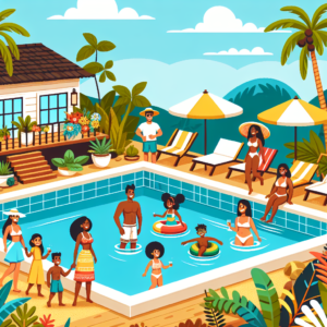 Modelos de piscinas de fibra Fibratlantis em exposição, com destaque para opções como a Belíssima IX e Zeus.